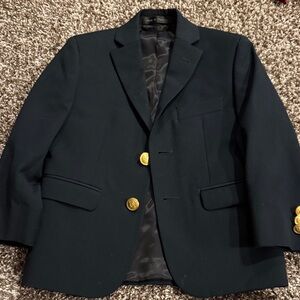 Ralph Lauren Kids Navy Suit Jacket with Gold Buttons